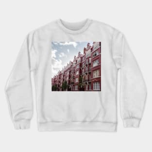 Red Victorian Houses In London Crewneck Sweatshirt